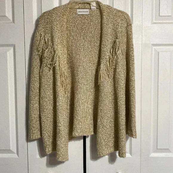 Alfred Dunner tan marbled fringe open cardigan sweater size XL - Picture 1 of 11
